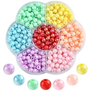 Perlesæt. Akryl. 7 farver A/B. 6 mm. 490 perler